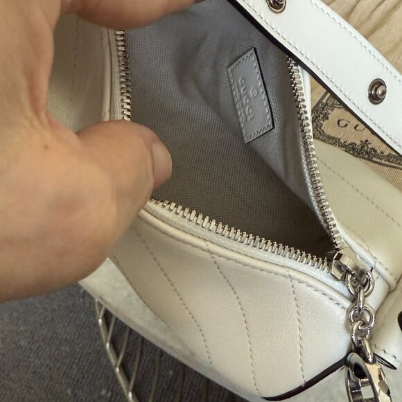 Gucci 760710 Blondie Mini Cylinder Shoulder Bag White Leather - Picture 7 of 15